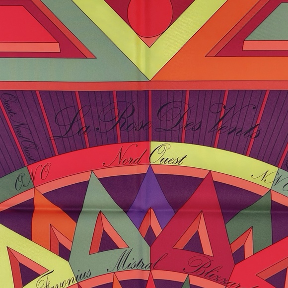 NWT Hermès scarf Carre 90 “La Rose des Vents” in Multi Color - Picture 4 of 10